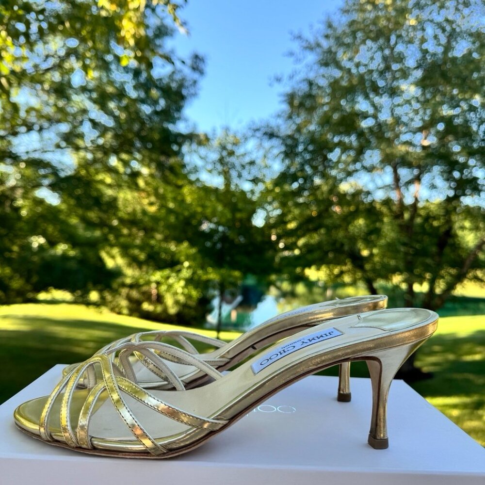 Jimmy Choo Ivana Gold Patent Leather - Picture 5 of 5